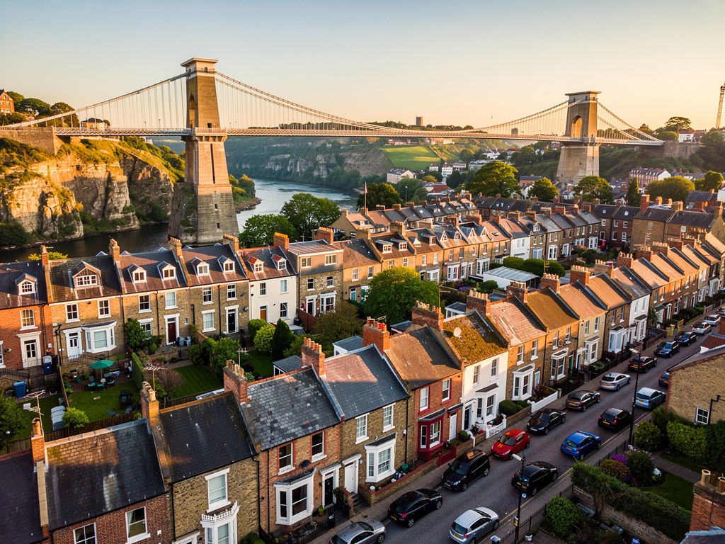 Bristol South West England residential rooftops aerial view – Roof Surveyor London covers independent roof surveys across the South West